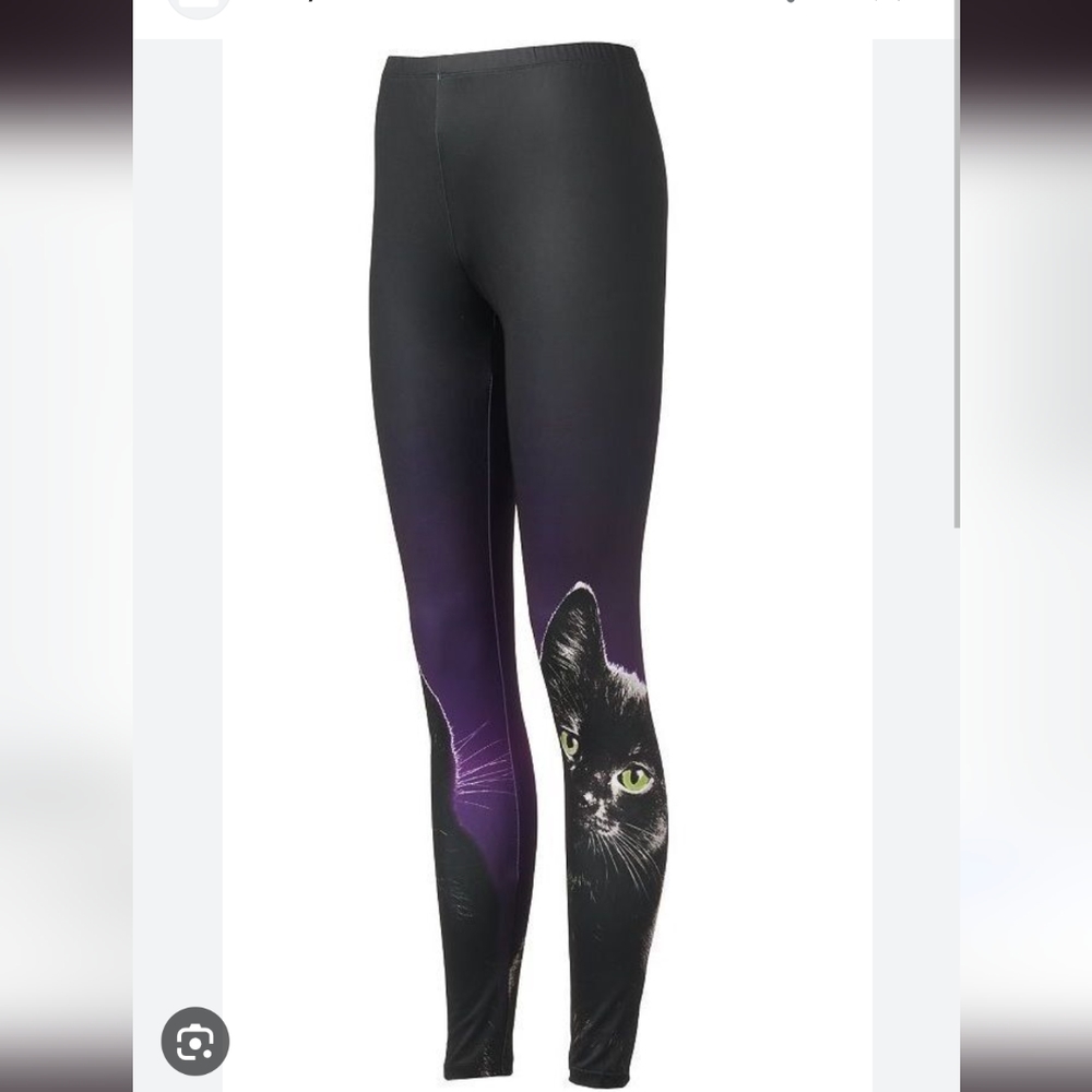 Black Cat Leggings Purple Elastic Waist Kitty  Halloween Binx Kohl's Awake